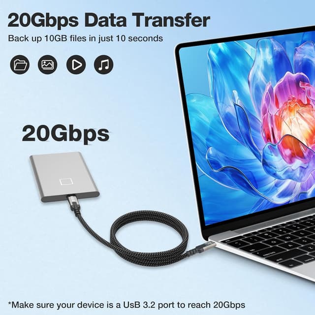 Thumbnail 2 de CABLAPTOP USB C to USB C Cable 5m 240W