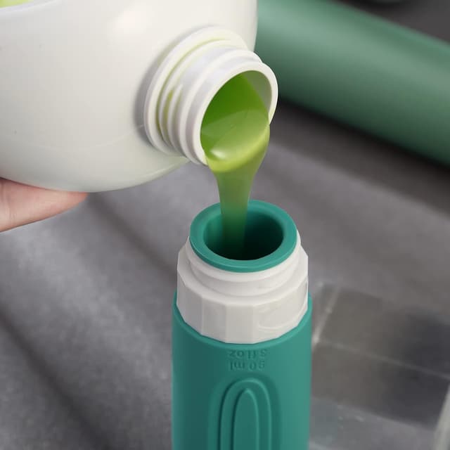 Detalle de Mrsdry Leak-Proof Silicone Travel Bottles (90ml) – TSA Approved Refillable Toiletry Containers, 4 Pack with Clear Bag