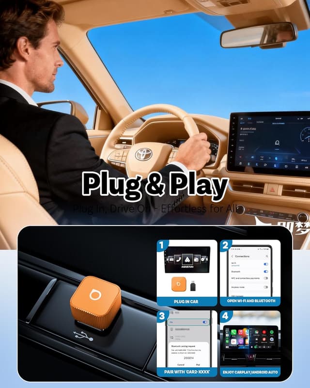 Detalle de OTTOCAST 2026 Mini Slim Wireless CarPlay