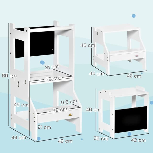Thumbnail 6 de HOMCOM Torre de Aprendizaje 2 en 1 42x44x86 cm