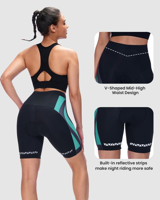 Detalle de Sportneer Padded Cycling Shorts for Women with 4D Padding and Anti-Slip Design
