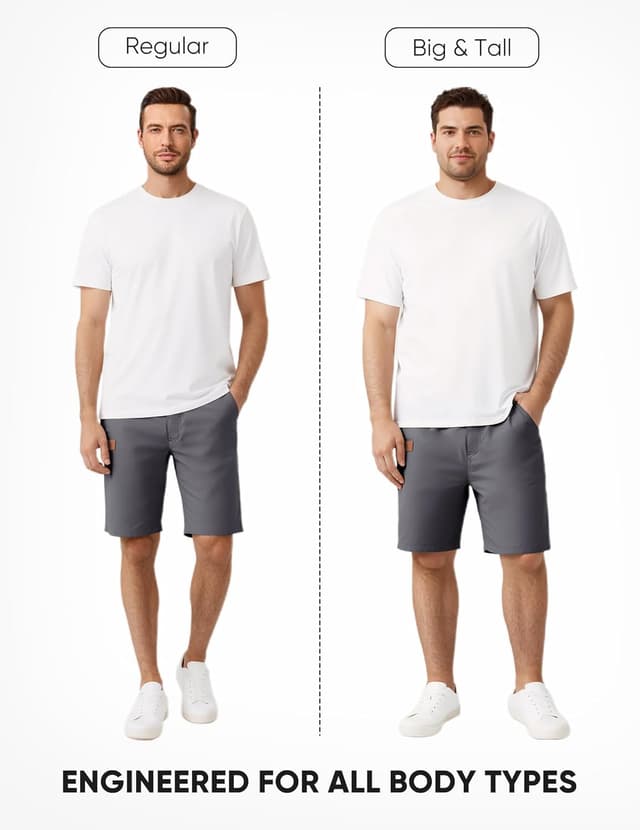 Detalle de JMIERR Men’s Cotton Drawstring Shorts (Cotton–Elastane Twill) for Summer, Beach & Golf