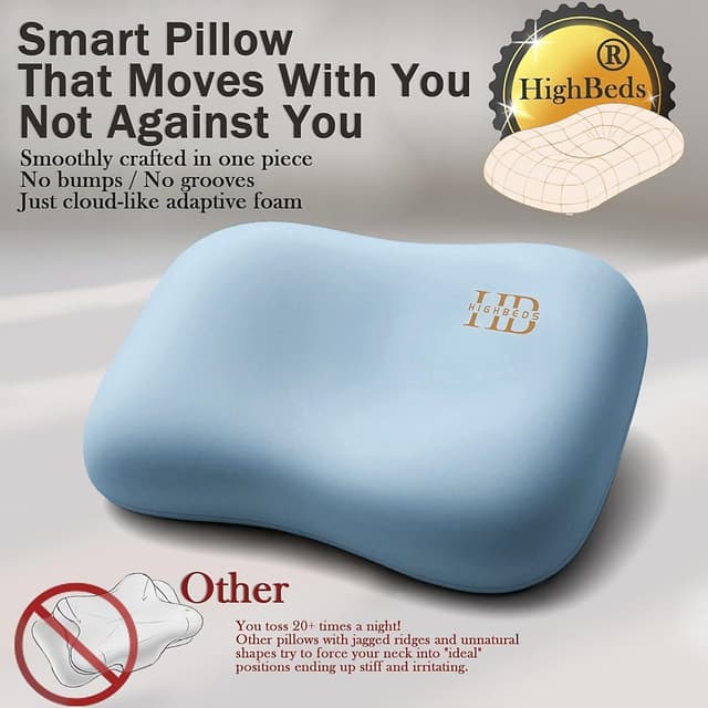Detalle 2 de HighBeds Cervical Neck Pillow (Memory Foam) with Zipperless Ice Silk Pillowcase