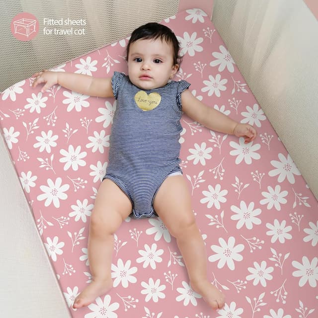 Thumbnail 5 de FIEMOL Travel Cot Sheets 95x65cm