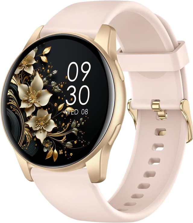 Detalle de AcclaFit Montre connectée ronde 1,38" pour Femme/Homme avec appel Bluetooth, 147+ modes sport et suivi santé