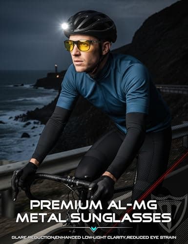 Detalle 2 de ATTCL Hombre Gafas de conducción nocturna Night Vision 8587 (marco Al-Mg, lentes amarillas)