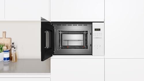 Detalle 2 de Balay microondas encastrable sin marco de 38 cm e 25 l con grill, Aqualisis y apertura lateral izquierda (cristal blanco)