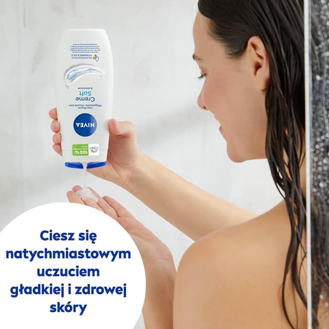 Detalle de NIVEA Creme Soft crema-gel doccia con olio di mandorle 250 ml (confezione da 5)