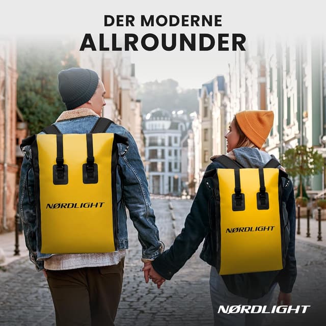 Detalle 2 de Nordlight Wasserdichter Rucksack Dry Bag 35 l (Roll Top) – wetterfester Rolltop-Transport für City, Fahrrad & Wassersport