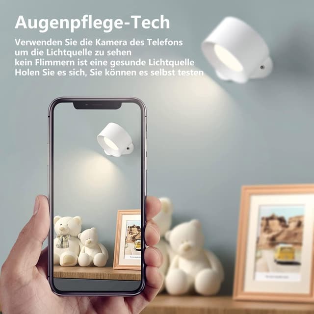 Detalle 2 de Feallive LED Wandlampe, 3 Helligkeitsstufen ⚙
