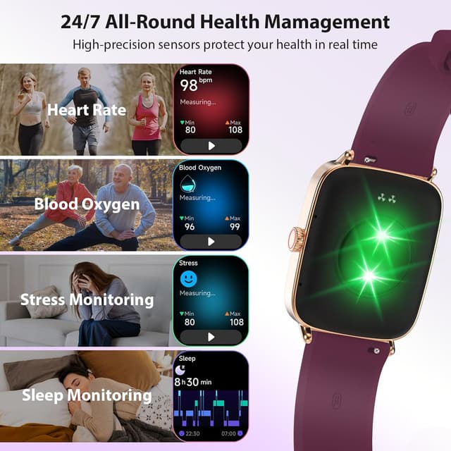 Detalle 2 de Yoever Smart Watch for Women with Bluetooth 5.3 Calling, 1.85" HD Display, Fitness & Health Tracking