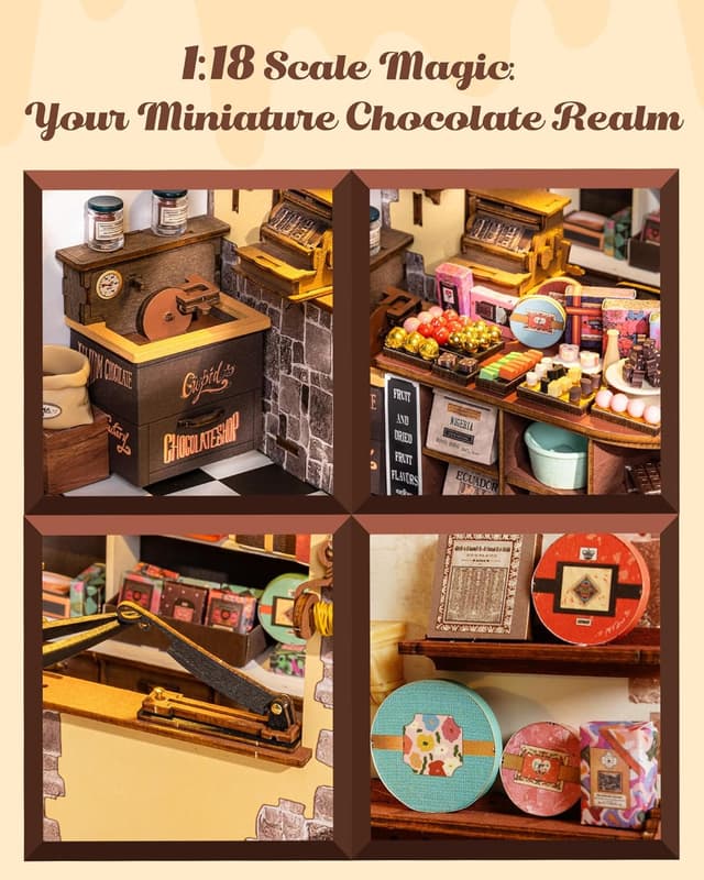 Detalle 2 de Rolife Henry's Chocolate Shop 330-piece DIY mini house