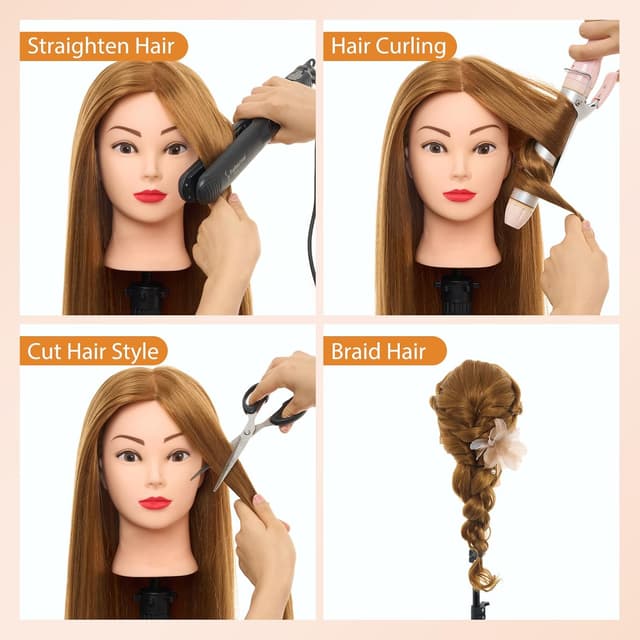 Thumbnail 3 de Neverland Frisierkopf 24 Zoll 80% Echthaar 🧑🎓