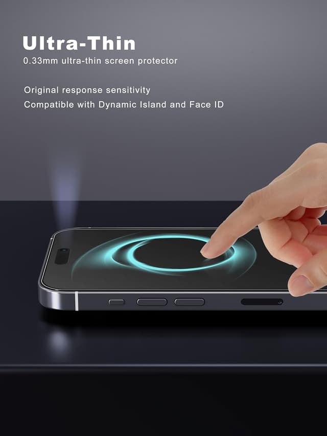 Detalle de GIGIKISS 2-Pack Matte Screen Protector for iPhone 16 Pro Max (6.9 in) — Anti-Fingerprint, Anti-Glare Tempered Glass