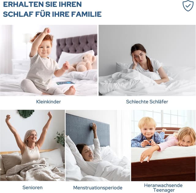 Thumbnail 6 de BEDLORE Matratzenschoner 120 x 200 cm – wasserdichte Auflage mit tiefer Tasche, grau