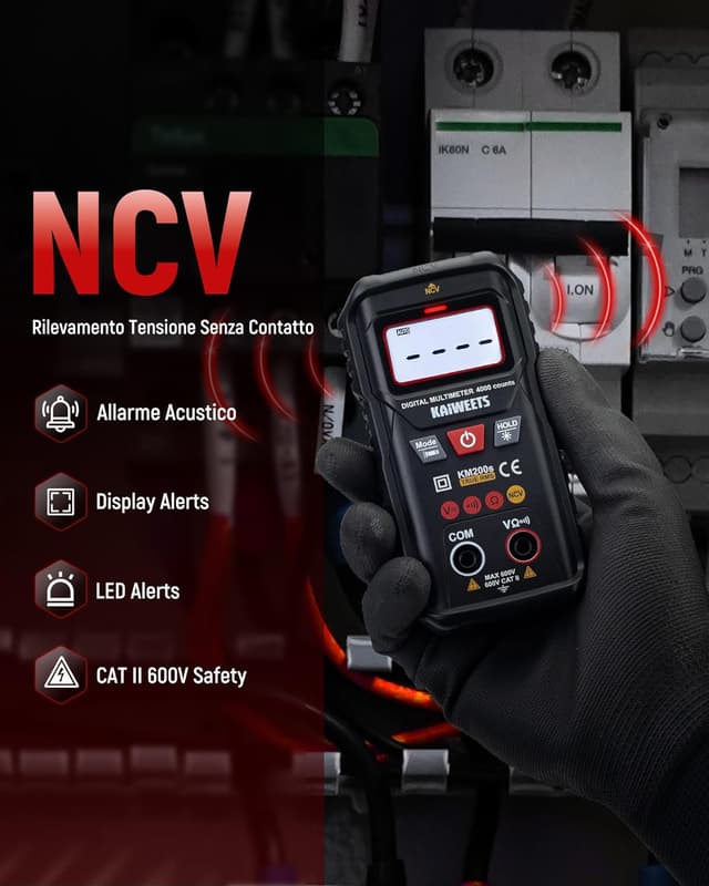 Detalle de KAIWEETS KM200s Multimetro digitale True RMS