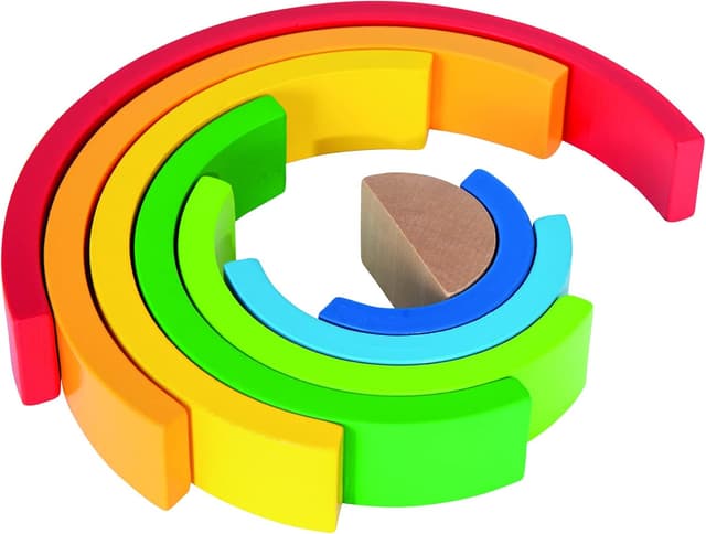 Detalle 2 de Eichhorn Regenbogen Sortier- und Stapelspielzeug 8-teilig