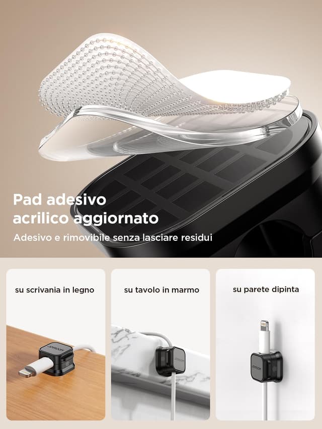 Detalle 2 de JOYROOM Clip per Cavi magnetiche 6 pezzi 7,5 mm