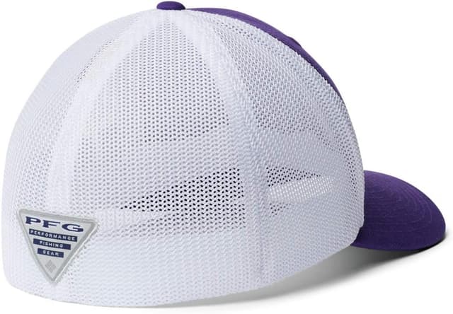 Detalle 2 de Columbia NCAA LSU Tigers Men’s PFG Mesh Ball Cap (Small/Medium) in Vivid Purple