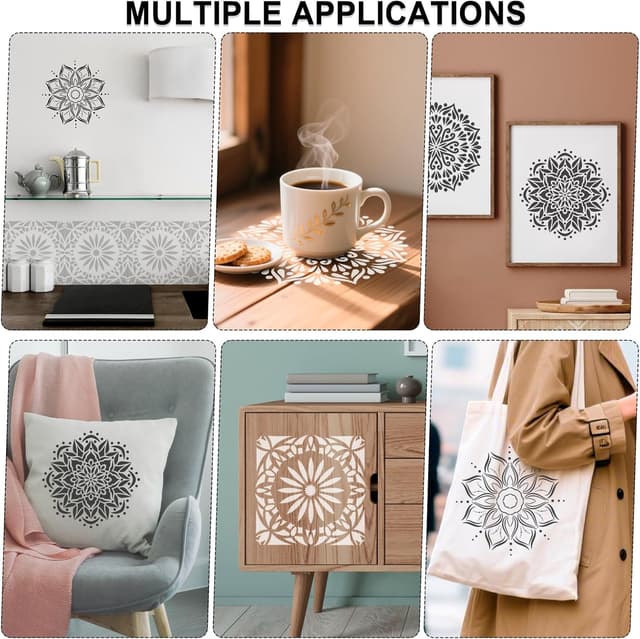 Thumbnail 4 de MWOOT Mandala Stencils 4 Pack 20x20cm