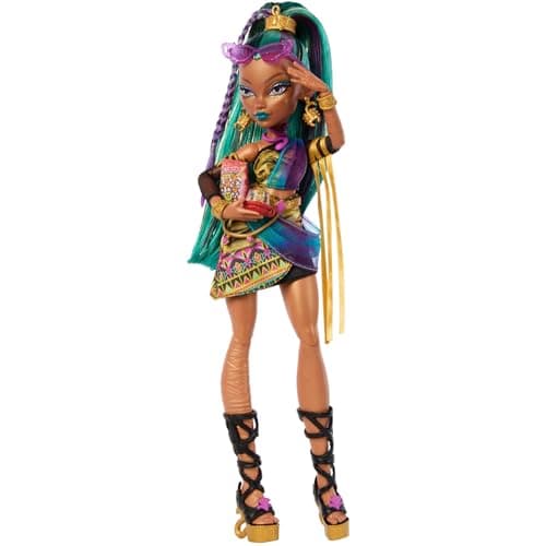 Detalle de Monster High Nefera De Nile (JDR48), momia con Lavish y 7 accesorios para juego de rol
