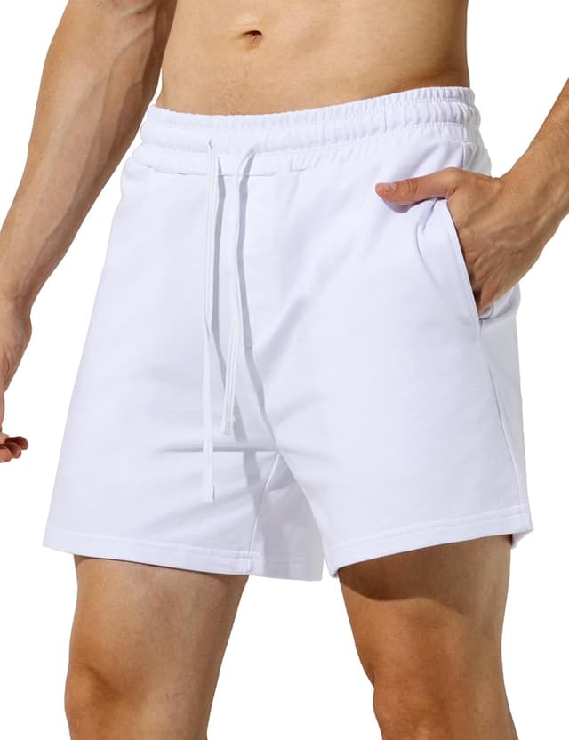 Detalle de Mauro Kane men’s 5-inch cotton sweat shorts with pockets for gym and everyday wear