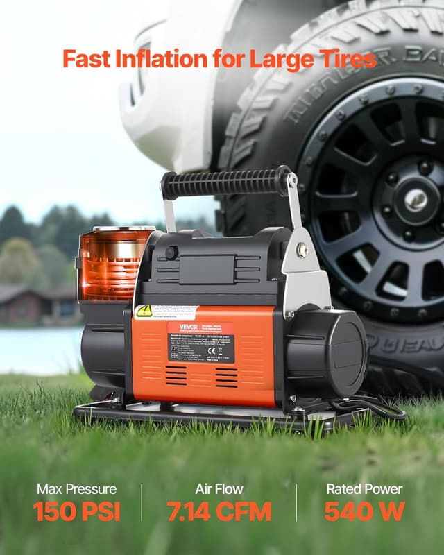 Thumbnail 1 de VEVOR Gonfleur Pneus 12 V 202 L/min 10,3 bar