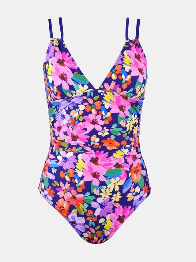 Detalle de CUPSHE costume da bagno intero da donna con scollo a V, controllo della pancia e cut-out sul retro