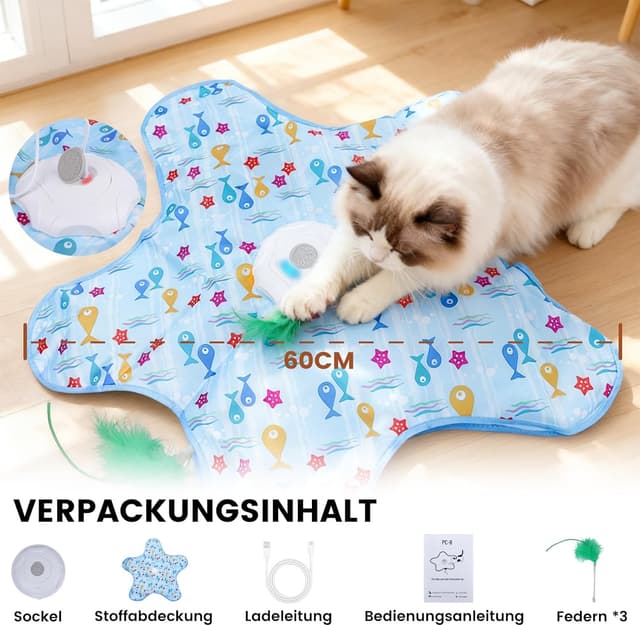 Thumbnail 6 de FIVAVA Giocattolo interattivo per gatti ricaricabile e silenzioso con 3 piume sostituibili