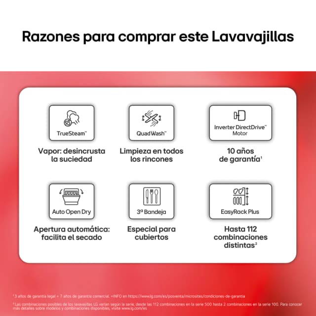 Thumbnail 2 de LG DF587HHS Lavavajillas 14 servicios