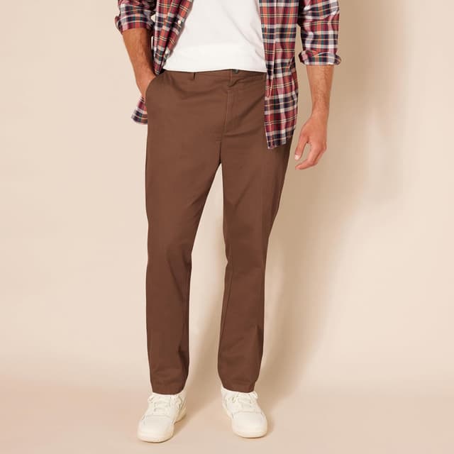 Detalle de Amazon Essentials Herren knitterfreie Flatfront-Chinohose mit schmaler Passform
