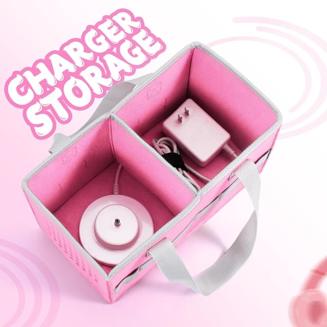 Thumbnail 6 de Piaclen Carrying Case for Toniebox Audio Player & Figurines Starter Set (Felt Organizer Bag, Pink)