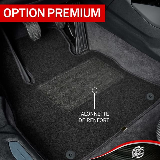 Detalle de DBS 01763178 Fußmatten-Set vorne und hinten für Peugeot 206 – schwarz