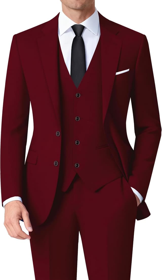 Thumbnail 6 de RainbowDate Mens Stretch Slim Fit Suit 3-Piece 👔