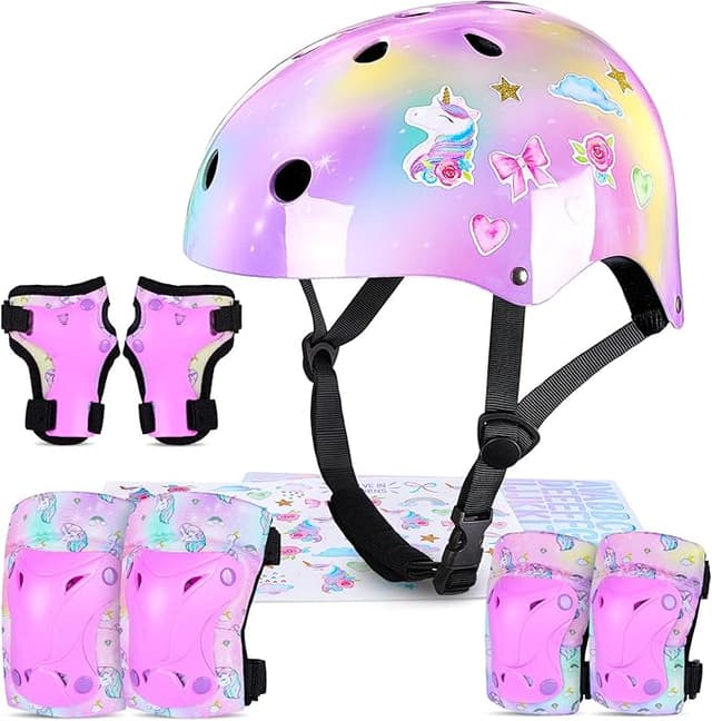 Imagen de MHJY Casco Infantil de Bicicleta con Pegatinas Unicornio 🦄 en OfertitasTOP