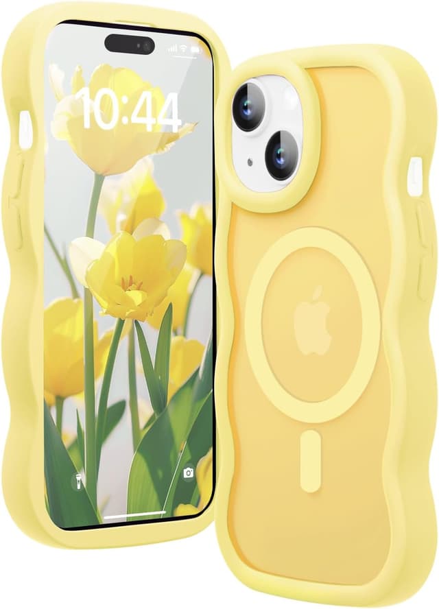 Detalle de Amzfield Magnetic Case for iPhone 15 Plus / 14 Plus (MagSafe Compatible) – Butter Yellow