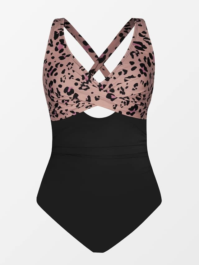 Detalle 2 de CUPSHE Damen Badeanzug mit Wickeloptik V-Ausschnitt