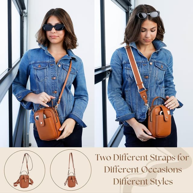 Thumbnail 6 de Mali+Lili Gail Vegan Leather Crossbody Bag 5"W