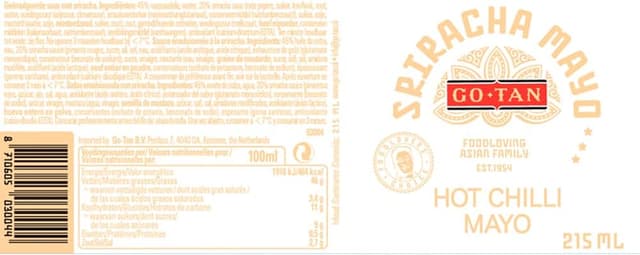 Thumbnail 1 de Go-Tan Sriracha Mayo, Salsa Picante y Cremosa 215 ml🌶