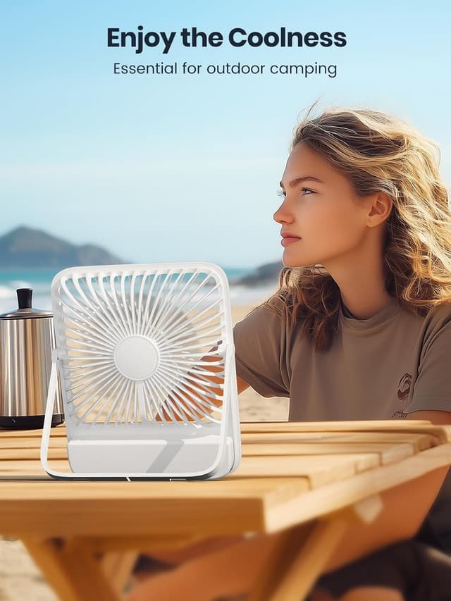 Thumbnail 6 de Warmco 10000mAh Portable Desk Fan (21cm) – ultra-thin quiet rechargeable fan with digital display