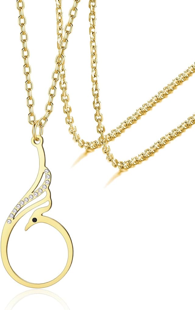 Detalle de VASSAGO Phönix-Halskette für Damen aus Edelstahl – Anhänger „Feuervogel“ als Symbol für Glück und Erneuerung