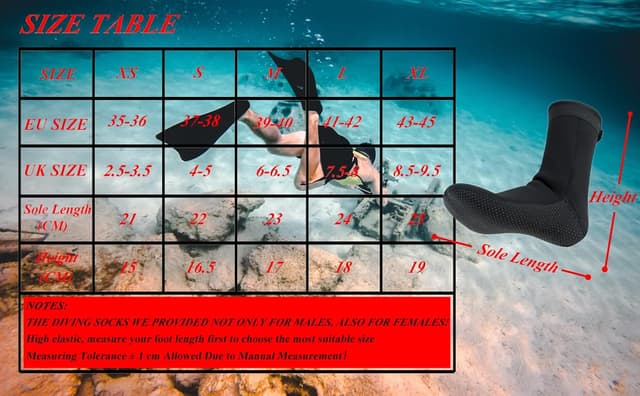 Thumbnail 6 de YDQUANI 3mm Neoprene Wetsuit Socks (Thermal Anti-slip Diving Socks)