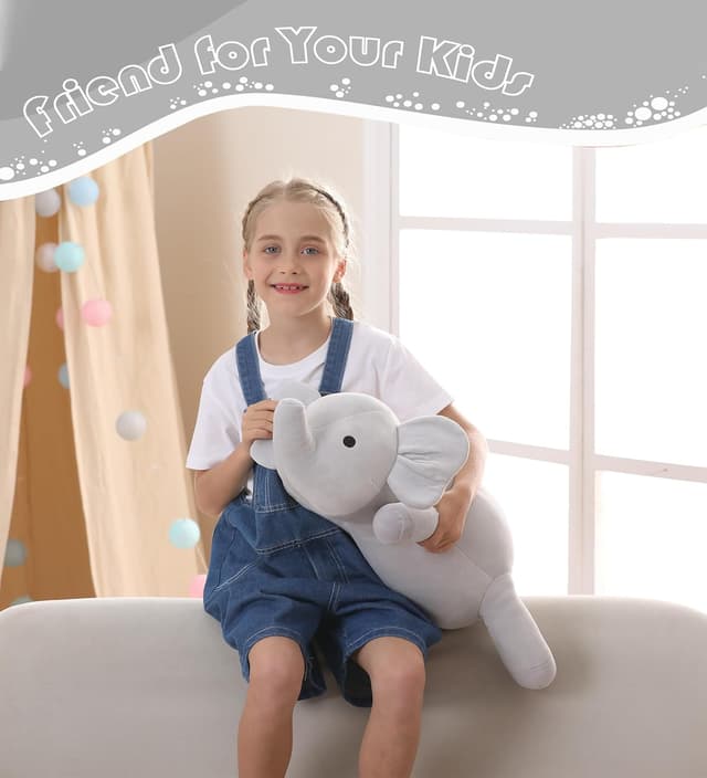 Detalle de Elephant Weighted Stuffed Animal (24in, 4.2lbs) Plush Elephant by Elephant Weighted Stuffed Animals