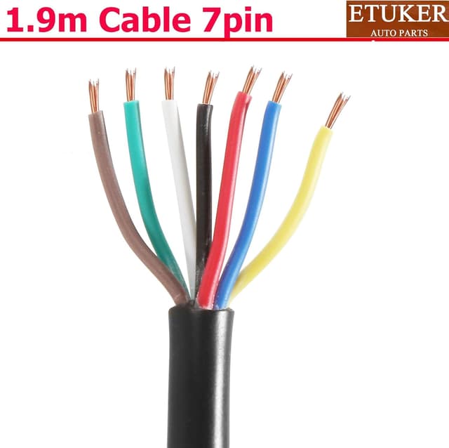 Detalle de ETUKER 7-pin pre-wired towbar socket with 1.9m cable (metal) – 7MZ