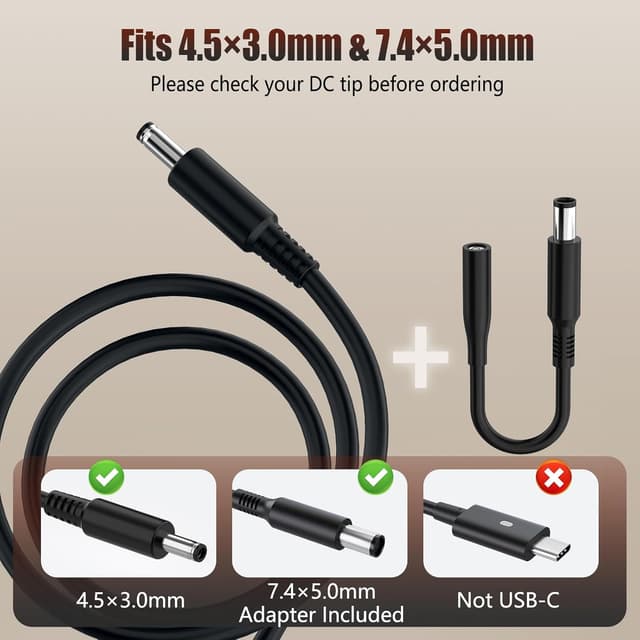 Detalle 1 de Dell HA65NS5-00 65W Laptop Charger for Inspiron & Latitude