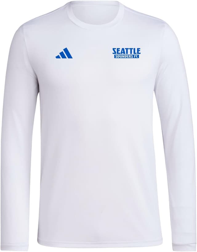 Detalle 2 de adidas Men’s Seattle Sounders FC Pre-Game Long Sleeve T-Shirt (Official MLS Licensed)