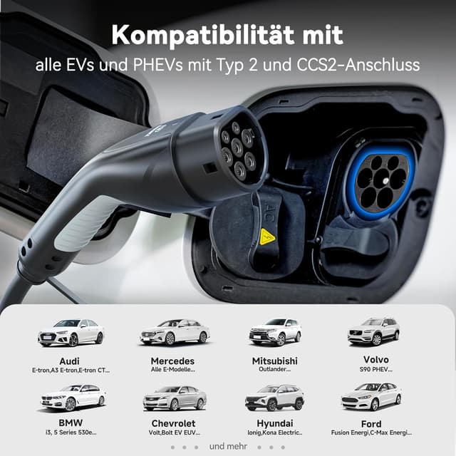 Thumbnail 3 de EVDANCE Ladekabel Typ 2 Schuko 3,68 kW