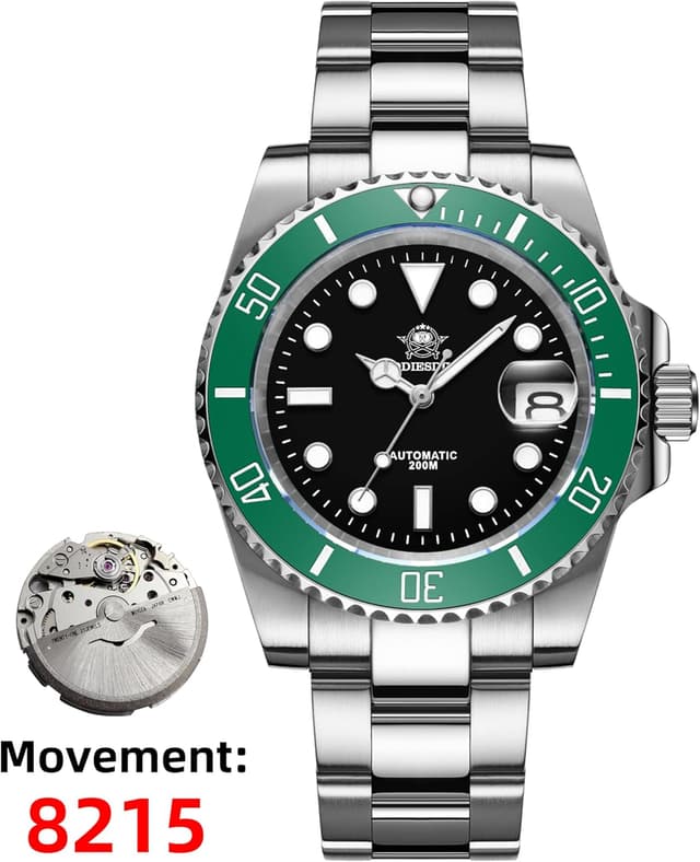 Detalle 2 de ADDIESDIVE AD2503 Herren-Automatikuhr mit Saphirglas, 200 m wasserdicht und Keramiklünette 8215