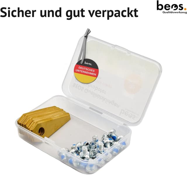 Thumbnail 6 de beos 30 x Premium Titan Ersatzmesser für Bosch Indego & Honda Miimo inkl. Schrauben mit Sicherung