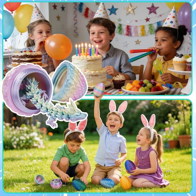 Thumbnail 6 de YILCER 12" 3D Printed Dragon Egg Fidget Toy (Rainbow Color PLA) — 12-inch